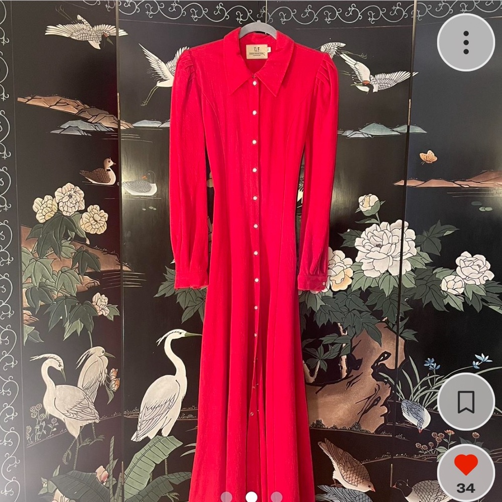Fashion Brand Company Red Cult Dress hands belt s/m Penelope gazin Linen